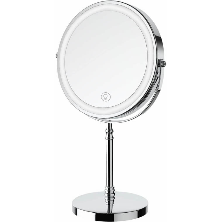 Achieve Flawless Makeup With Magnifying Double-Sided LED Makeup Mirror 27% Off! 