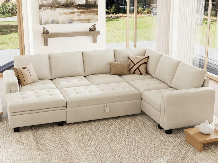 Transform Your Space With Belffin Modular Sectional Sleeper Sofa 