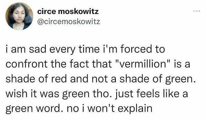 "Vermillion" Will Always Mean Green in Our Hearts