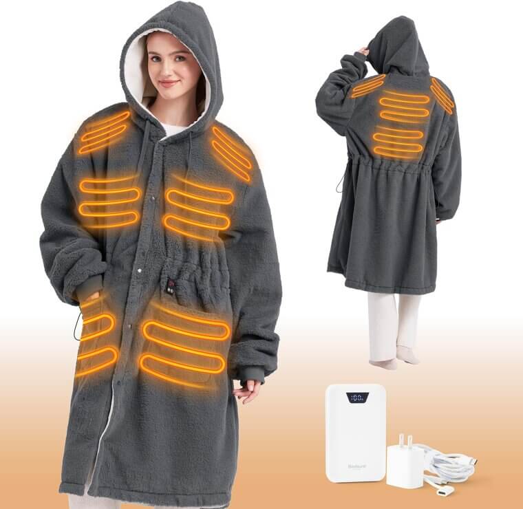 Bedsure Heated Blanket Hoodie - Stay Warm Anywhere with Cordless Comfort - Now 33% Off!