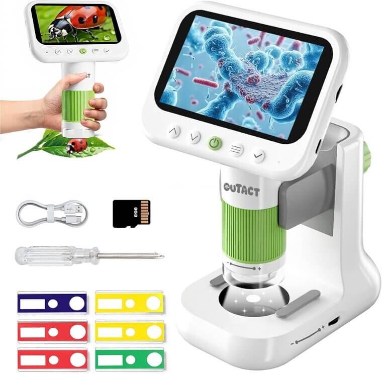 Kids Digital Microscope with HD Screen & LED Lights - Perfect STEM Gift - 11% Off!