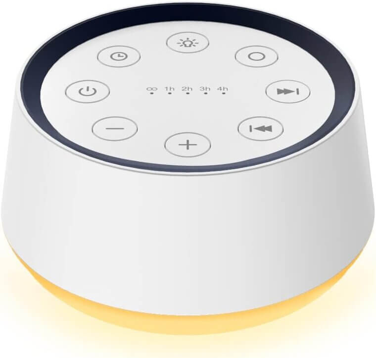 White Noise Machine with Soothing Sounds & Night Light - Now 28% Off!
