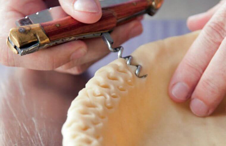 Use a Corkscrew to Decorate Pie Crust