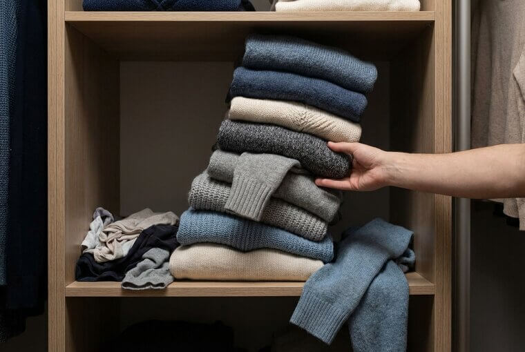 Stacking Sweaters Too High On Shelves
