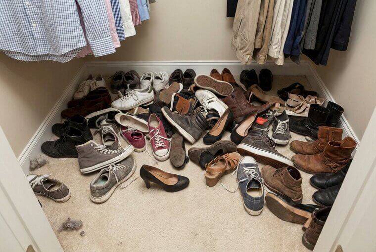 Storing Shoes On The Closet Floor