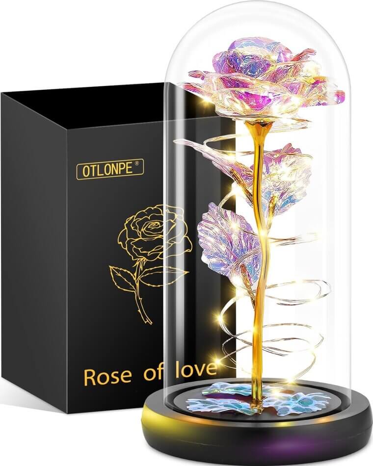 Glass LED Rose - Romantic Light-Up Gift for Her 