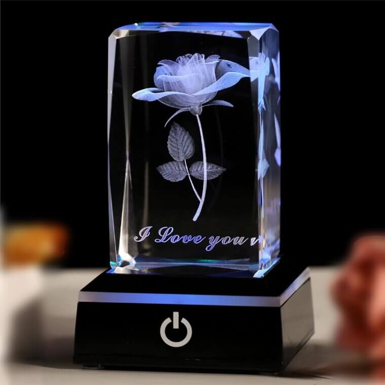 3D Rose Crystal Light - Perfect Gift for Her 