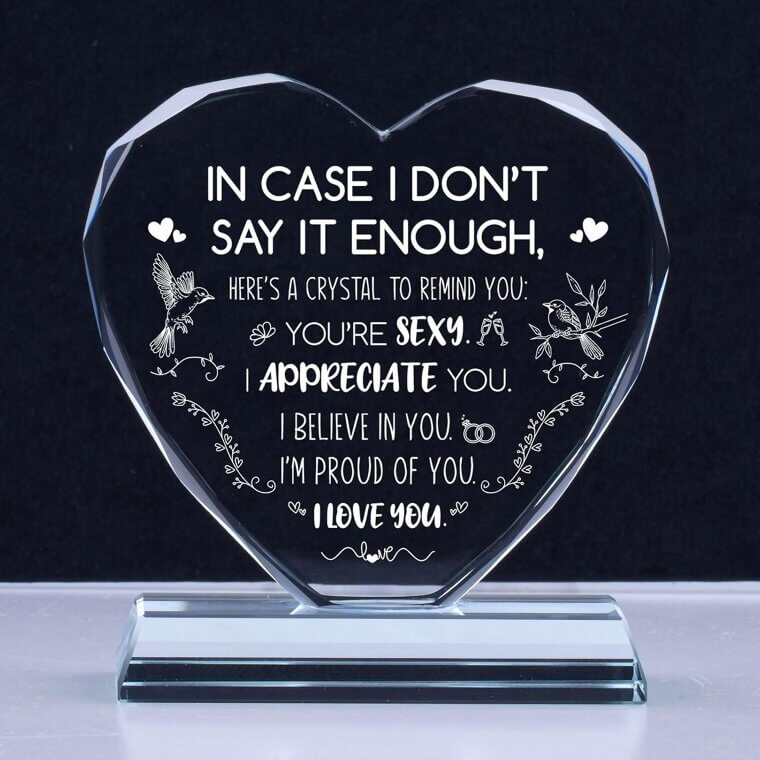 Heart Crystal Gift for Couples - Celebrate Love's Milestones - 23% Off!