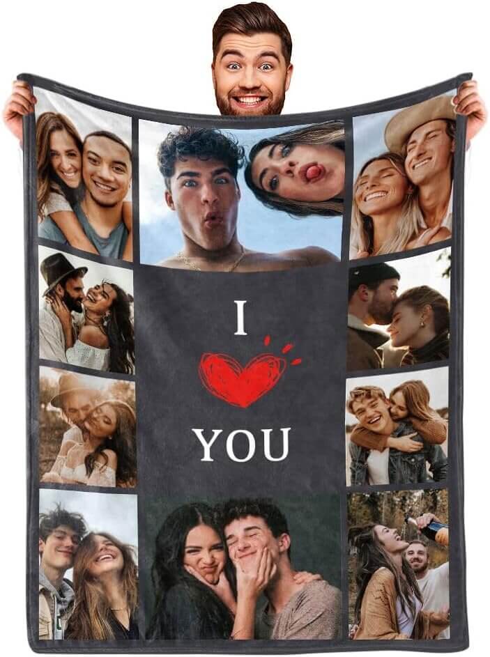 Custom Photo Blanket - Perfect Valentine’s Gift for Couples 