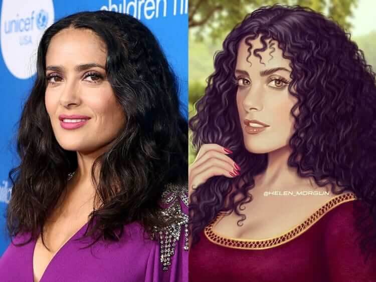 Salma Hayek As Mother Gothel from "Tangled"