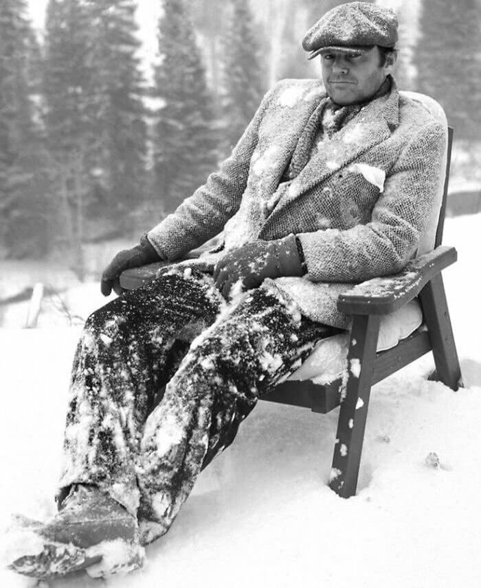 Jack Nicholson Sitting in the Snow