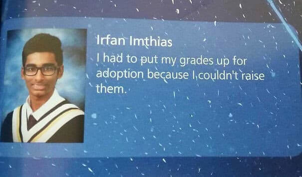 He Put His Grades up for Adoption Because He Couldn't Raise Them