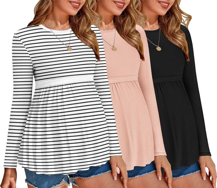 Ekouaer Maternity Shirts - Comfortable Everyday Wear for Moms - Now 20% Off!