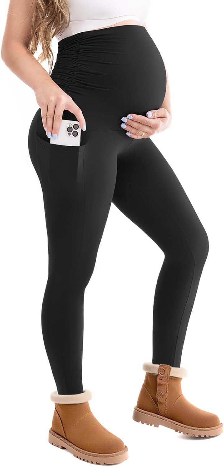 Maternity Fleece Leggings - Cozy, Soft, and Functional for Winter 