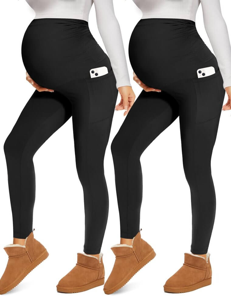 Fotociti Maternity Leggings - Cozy Winter Comfort with Pockets - Don’t Miss the 15% Discount!