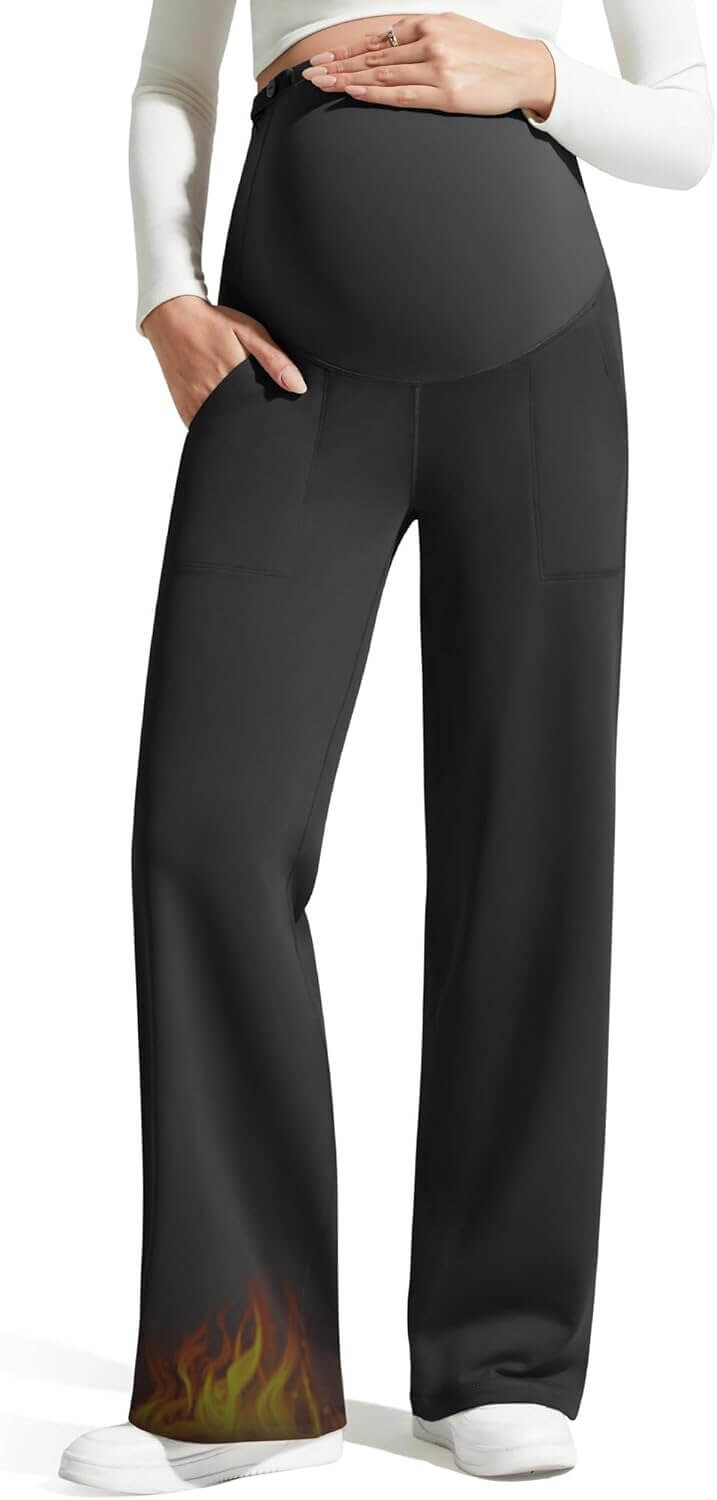 G4Free Maternity Pants - Cozy Fleece Lined Comfort for Your Bump - 15% Off!