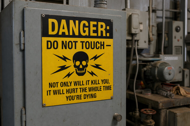 "Danger: Do Not Touch — Not Only Will It Kill You, It Will Hurt the Whole Time"