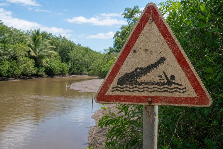 Australia's Road Sign Showing a Crocodile Eating a Person
