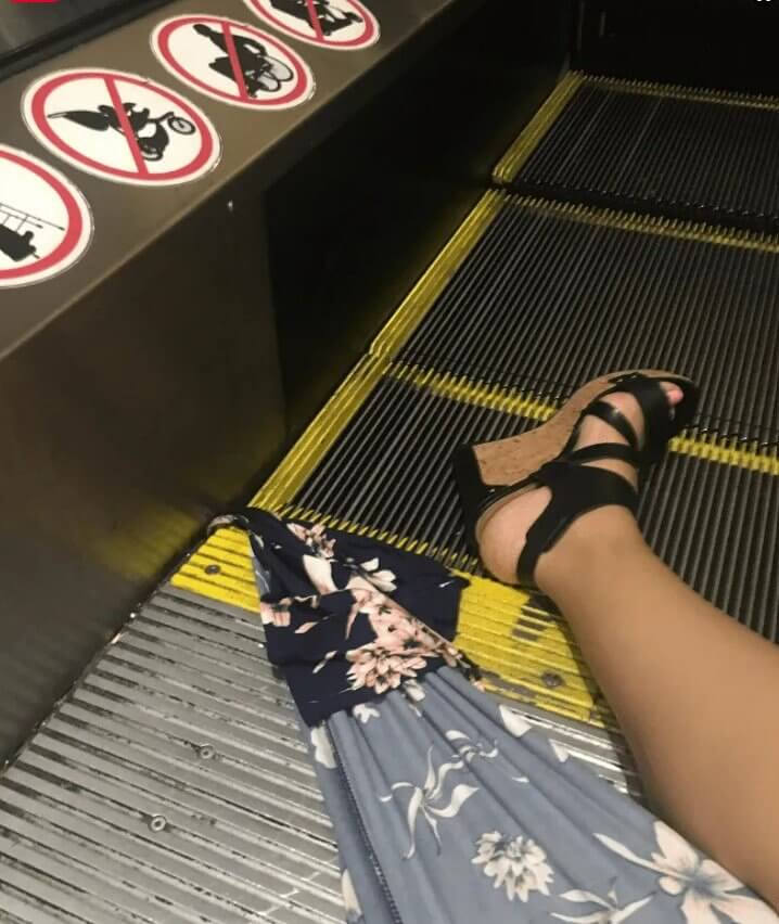 When Your Dress Gets Caught in the Escalator