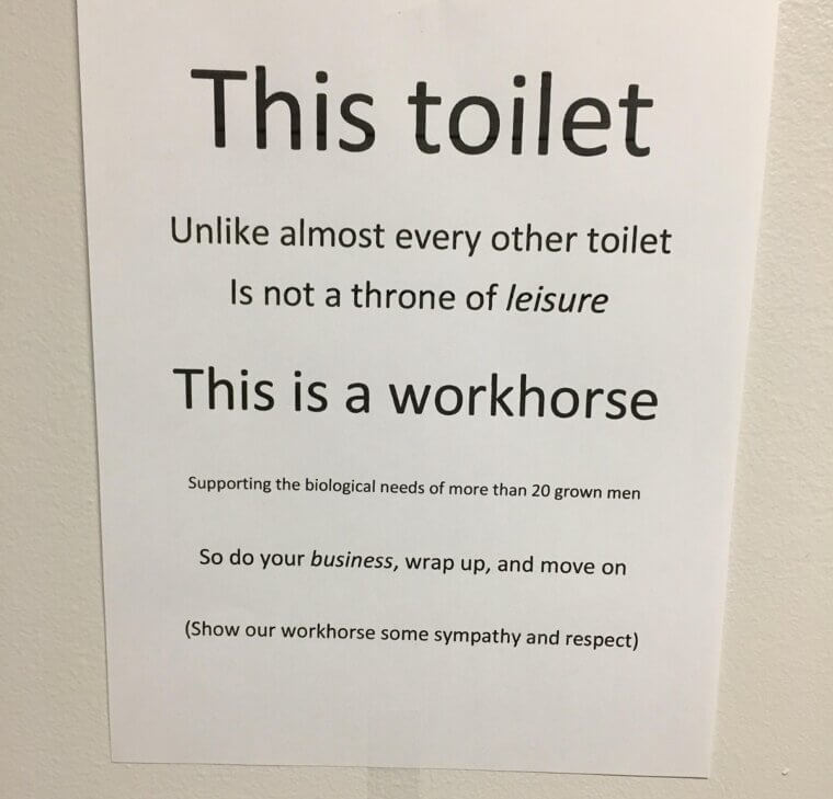 The Brutally Honest Bathroom Sign