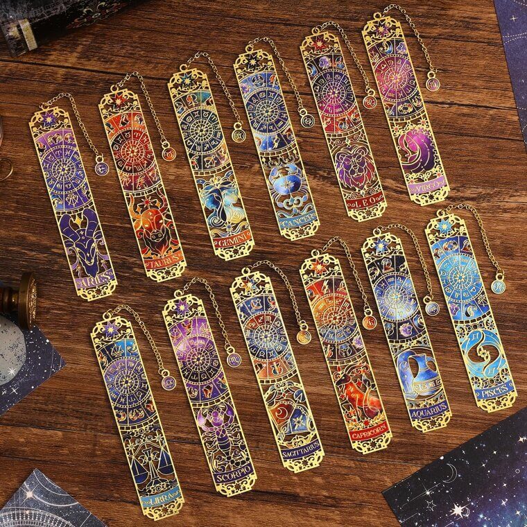 Zodiac Metal Bookmarks - Perfect Gift for Astrology Lovers - Now 45% Off!