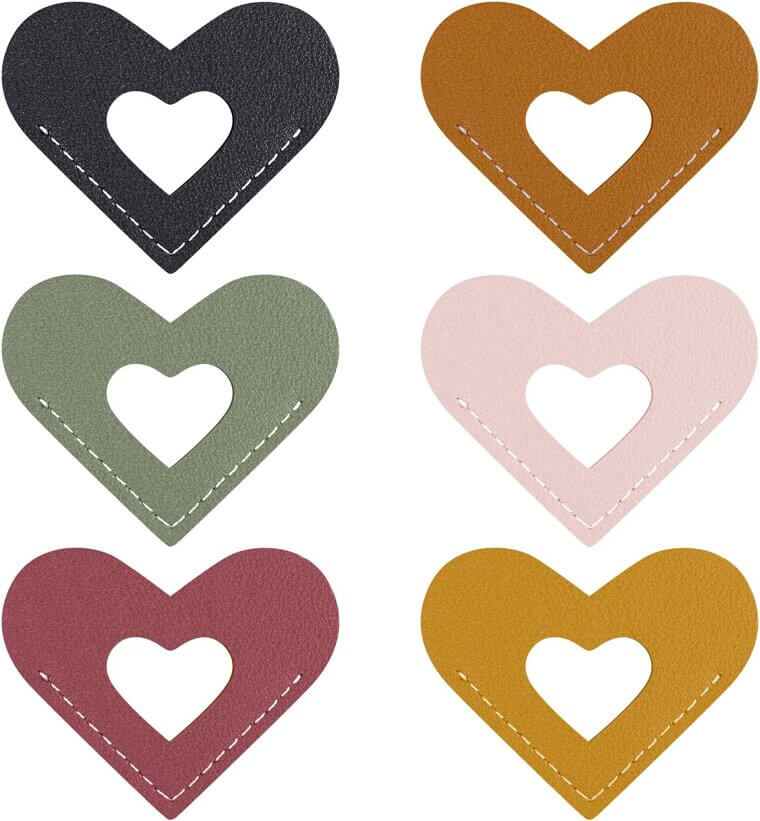 Leather Heart Bookmarks - Vintage Charm for Book Lovers 