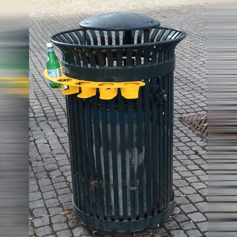 Trash Can with a Bottle Rack