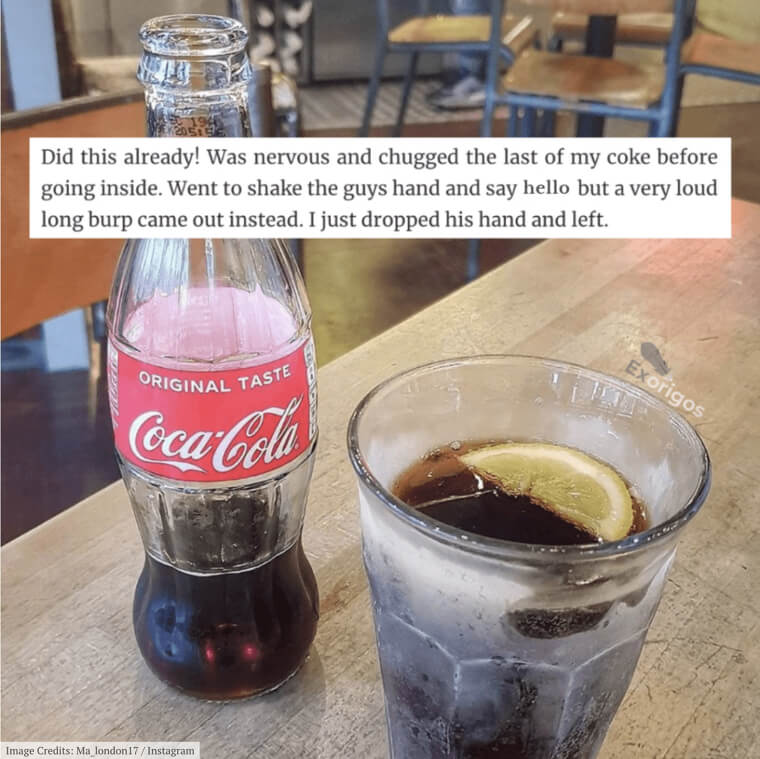 Warning: Do Not Consume Fizzy Beverages Immediately Before an Interview