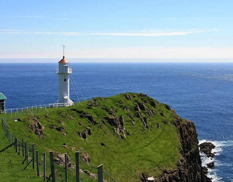 Akraberg Lighthouse, Faroe Islands in Denmark