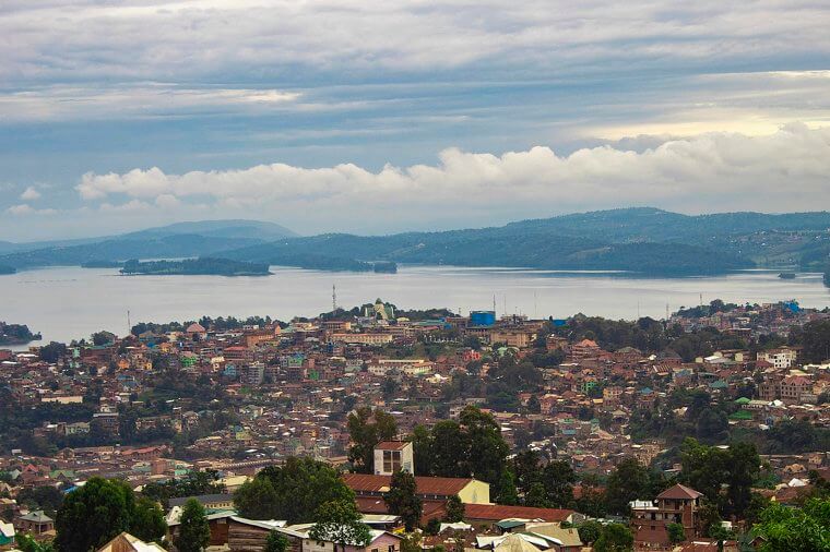 Shores of Lake Kivu in Central Africa