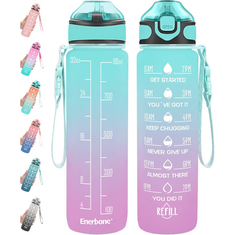 Enerbone Water Bottle - Stay Hydrated and Motivated! - Now 10% Off!