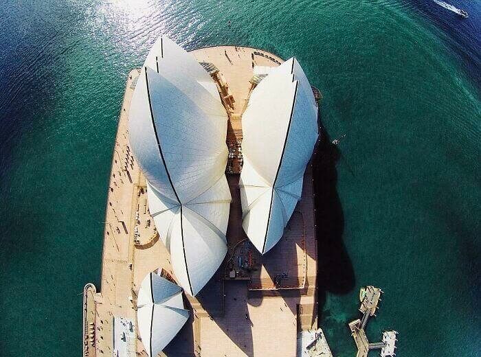 An Aerial View Of The Sydney Opera House In Australia