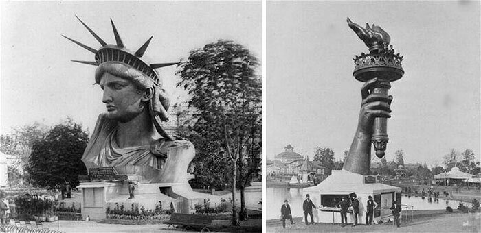 The Statue Of Liberty In Paris Before It Was Assembled