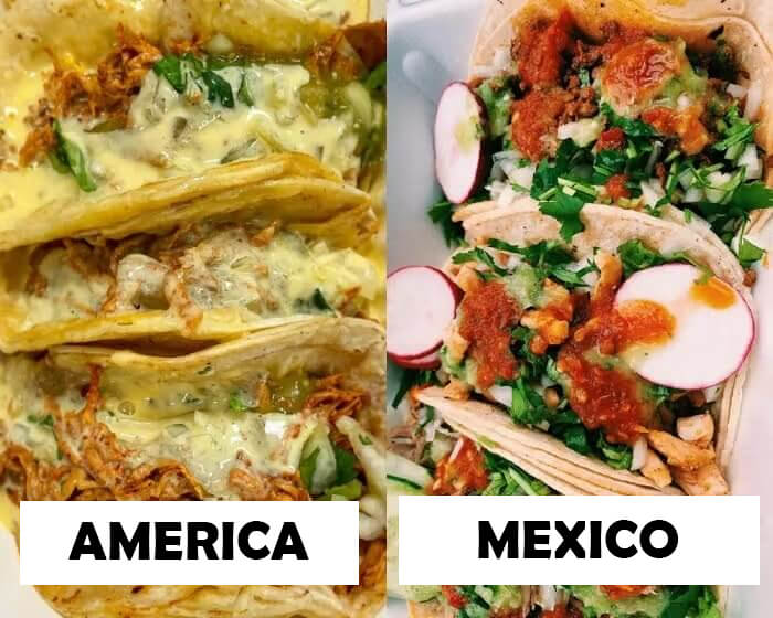 Los tacos americanos no son iguales que en México