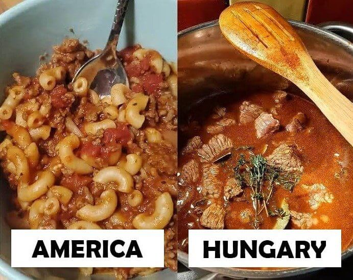 El gulasch húngaro se convirtió en pasta a la boloñesa