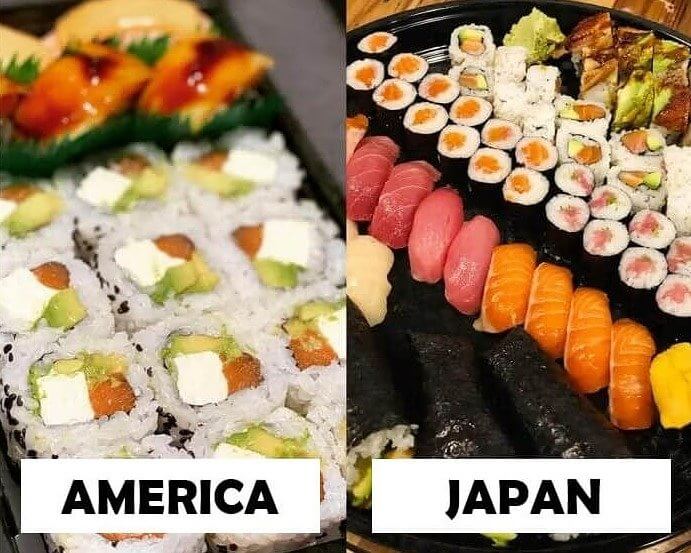 ¿Crema de queso en el sushi? En Japón, no
