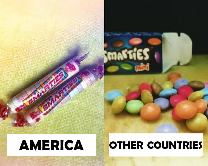 Los Smarties son un poco diferentes según el país