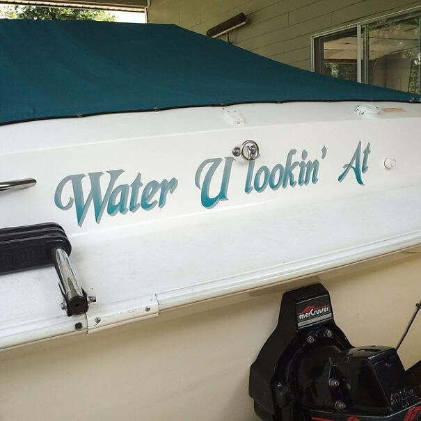 A Boat That Says, "mind Your Own Business"