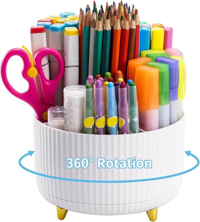 Marbrasse Desk Organizer - 360° Rotating Pen Holder for Ultimate Convenience - Now 20% Off!