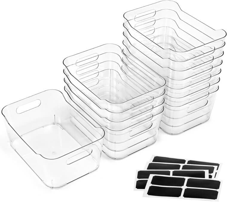 Clear Storage Bins for Home & Kitchen Organization - - 17% Off!