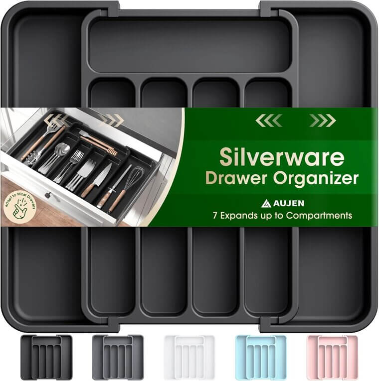 Aujen Organizer - Expandable Kitchen Drawer Solution for Utensils - Now 39% Off!