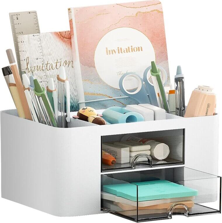 Marbrasse Pen Organizer - Perfect Desk Companion with Drawers - Now 10% Off!
