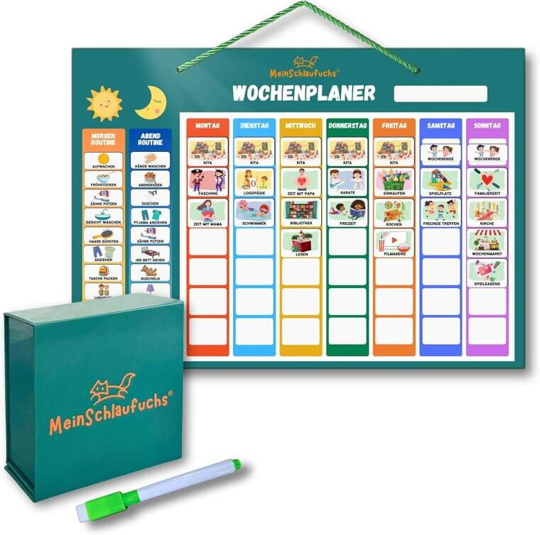 Wochenplaner Kinder - Montessori Magnettafel Mit 250 Magneten 