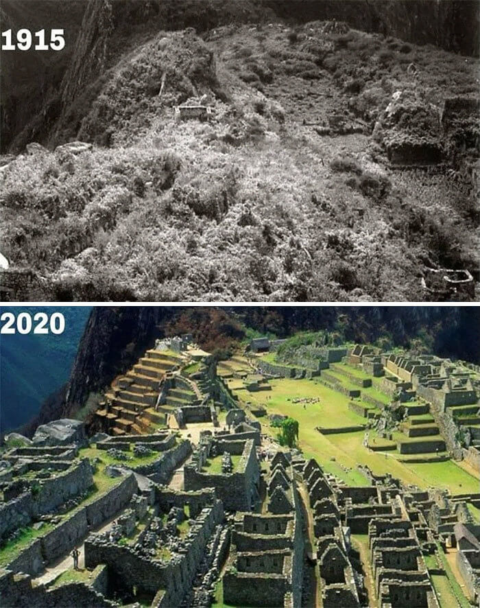 Machu Picchu, Peru. 1915 And 2021