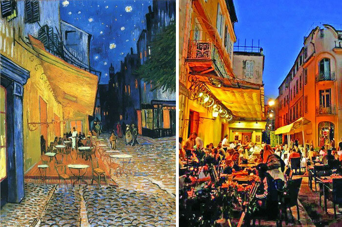 Vincent Van Gogh’s ‘Cafe Terrace At Night’ From 1888 And Present