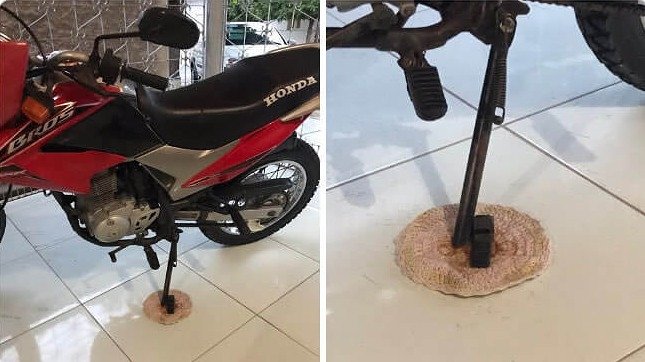 Cette Grand-mère A Crocheté Un Minuscule Tapis Pour Le Scooter De Son Fils