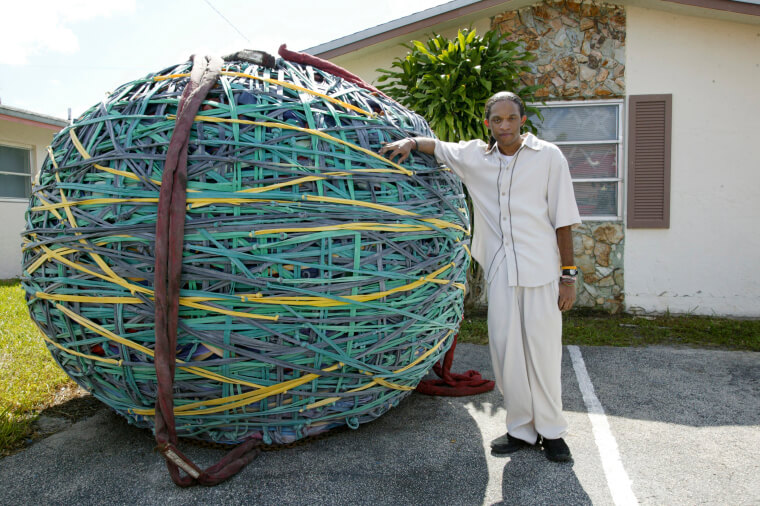 Where Did They Find Rubber Bands Big Enough For This Ball?