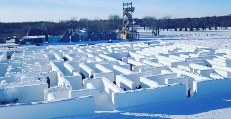 Trying Finding Your Way Out Of The World's Largest Snow Maze