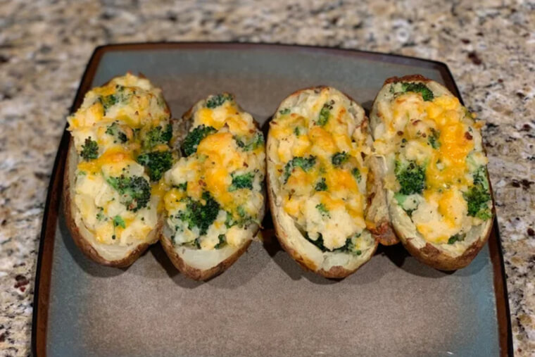 Broccoli Cheddar Twice-Baked Potatoes