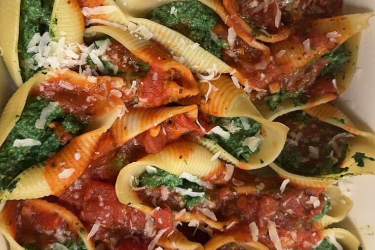 Spinach and Ricotta Stuffed Shells